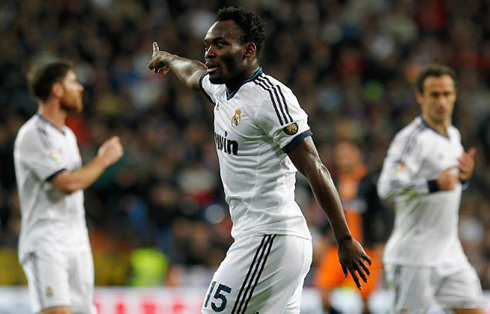 Michael Essien playing for Real Madrid, in 2013
