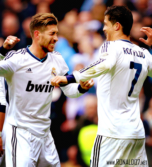 Cristiano Ronaldo and Sergio Ramos funny goal celebration in 2013