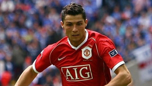 Cristiano Ronaldo in action for Manchester United, in 2009
