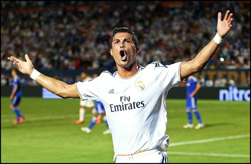 Cristiano Ronaldo goal celebration in Real Madrid 3-1 Chelsea, in 2013