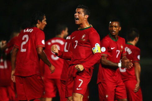 Cristiano Ronaldo carrying Portugal on his shoulders for the 2014 FIFA World Cup in Brazil