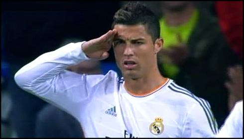 Cristiano Ronaldo El Comandante commander goal celebration, in Real Madrid vs Sevilla