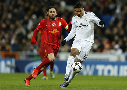 Casemiro, in action during the Real Madrid 4-1 win against Galatasaray