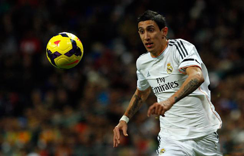 Angel Di María chasing the ball in Real Madrid 2013-2014