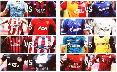 UEFA Champions League team jerseys wallpaper 2013-2014