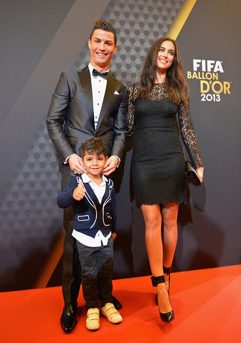 Cristiano Ronaldo with son and Irina Shayk, FIFA Ballon d'Or 2013 red carpet