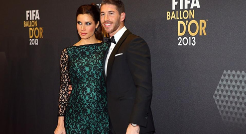 Sergio Ramos and girlfriend Pilar Rubio, at the FIFA Ballon d'Or 2013