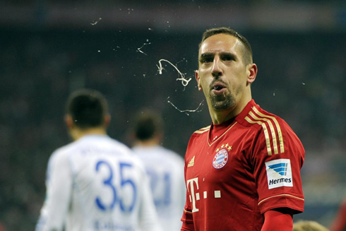 Franck Ribery spitting during a game