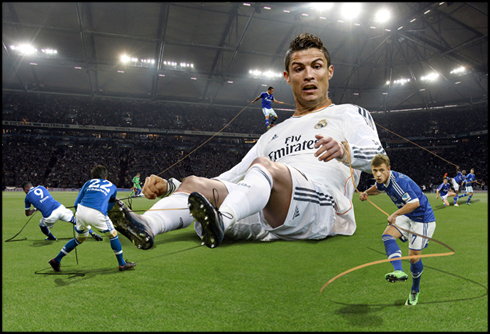 Cristiano Ronaldo, a giant vs Schalke players