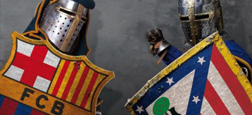 FC Barcelona vs Atletico Madrid battle wallpaper