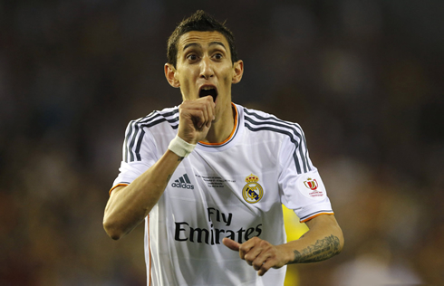 Angel Di María reaction after scoring against Barcelona