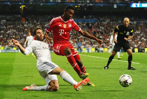 Carvajal tackling Alaba in Real Madrid 1-0 Bayern Munchen