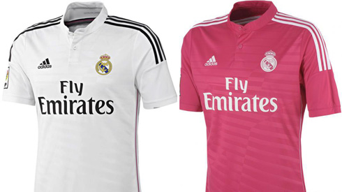 Real Madrid new jerseys, white and pink, for 2014-2015