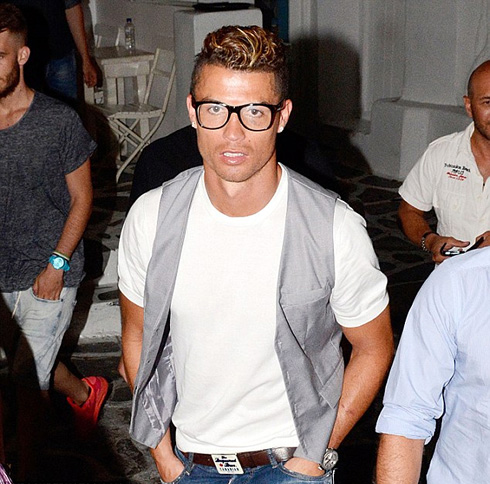 Cristiano Ronaldo on his 2014 summer vacations, wearing glasses