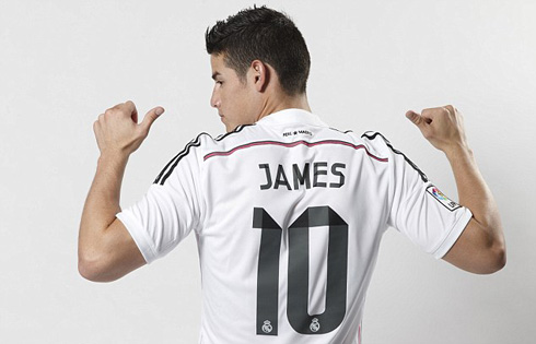 James Rodríguez wearing Real Madrid's number 10 jersey