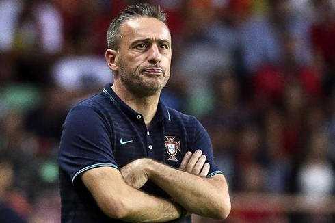The Portugal National Team coach, Paulo Bento, with his arms crossed