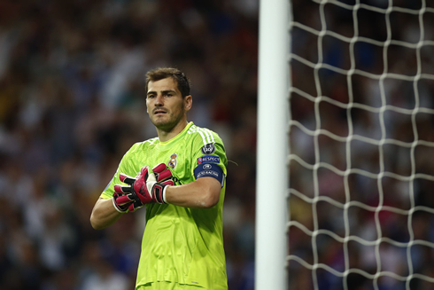 Iker Casillas in Real Madrid goal against Basel, in the UCL 2014-2015