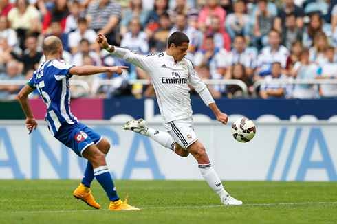Chicharito scoring a goal for Real Madrid