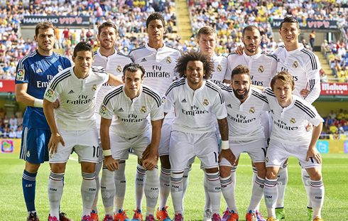 Real Madrid starting eleven in the match against Villarreal, for La Liga 2014-15