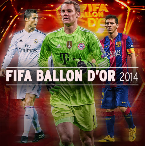 FIFA Ballon d'Or 2014 wallpaper, Ronaldo, Neuer and Messi
