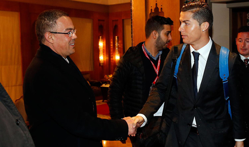 Cristiano Ronaldo arriving to Morocco