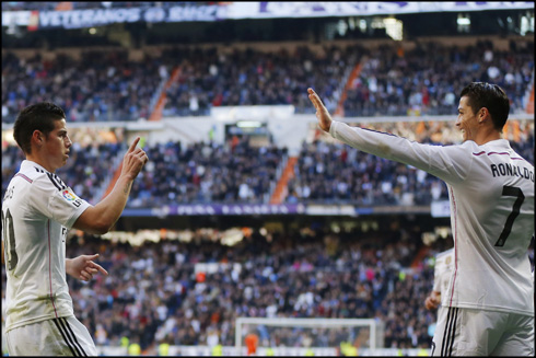 Cristiano Ronaldo and James Rodríguez, in Real Madrid 2014-2015