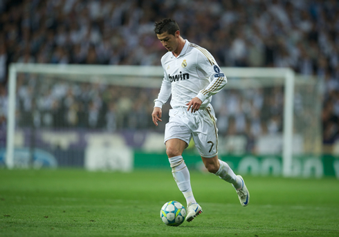 Cristiano Ronaldo in action at the Santiago Bernabéu