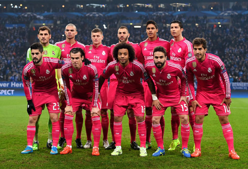 Real Madrid line-up vs Schalke 04, on February of 2015