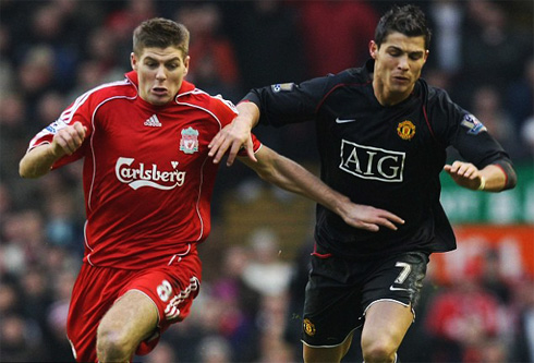 Steven Gerrard vs Cristiano Ronaldo in Liverpool vs Manchester United