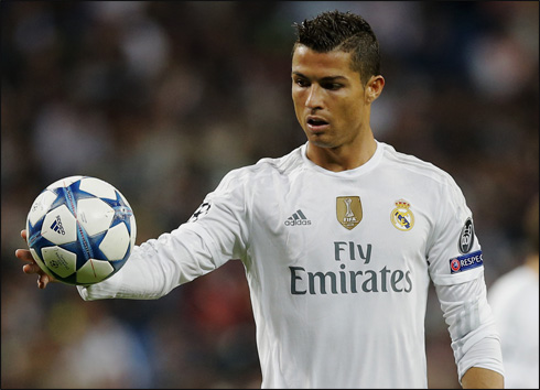 Cristiano Ronaldo taking his hat-trick ball home