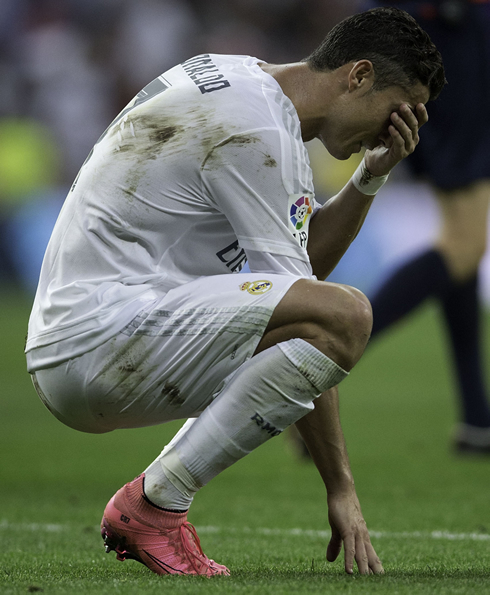 Cristiano Ronaldo crying after Real Madrid lost points