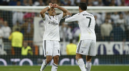 Chicharito and Cristiano Ronaldo partnership in Real Madrid attack in 2014-15