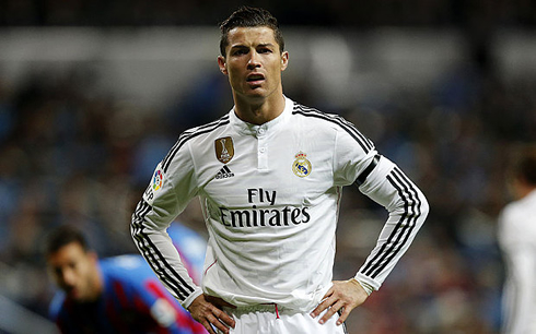 Cristiano Ronaldo anxious in a Real Madrid game