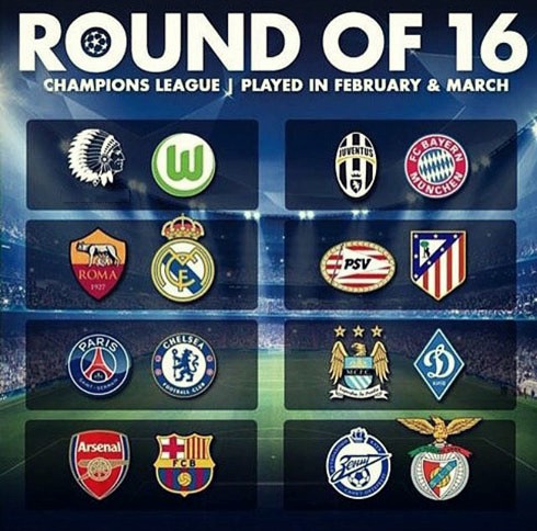 The UEFA Champions League 2015-2016 last 16 draw