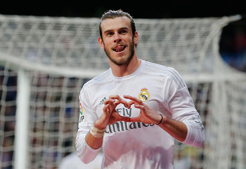Gareth Bale celebrating his poker of goals in Real Madrid 10-2 Rayo Vallecano
