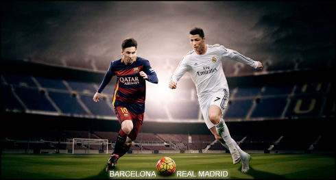 Barcelona vs Real Madrid wallpaper and Messi vs Cristiano Ronaldo in 2016