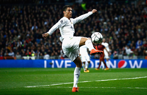 Cristiano Ronaldo in action in the UEFA Champions League 2016
