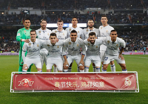 Real Madrid starting eleven vs Real Sociedad in La Liga 2017