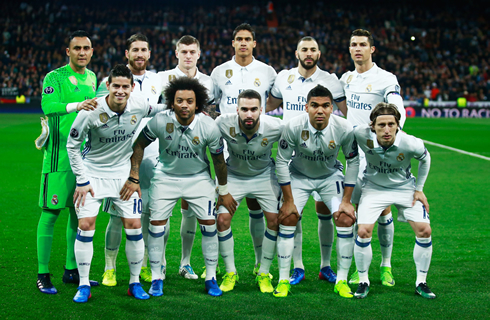 Real Madrid starting lineup vs Napoli, in the UEFA Champions League in 2017