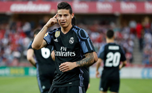James Rodríguez scores for Real Madrid in 2017