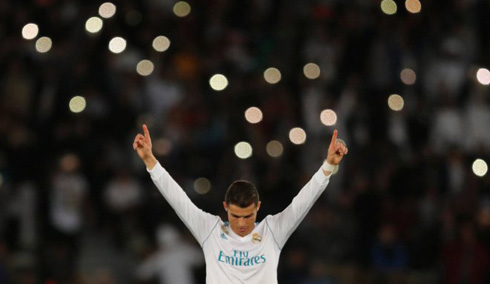 Cristiano Ronaldo celebrates Real Madrid 1-0 win over Gremio, in the FIFA Club World Cup 2017