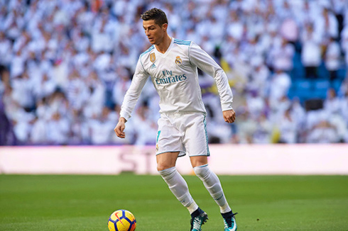 Cristiano Ronaldo in action in Real Madrid 7-1 Deportivo de la Coruña in 2018