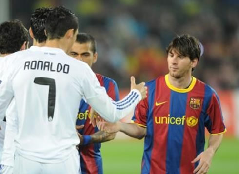 Cristiano Ronaldo and Lionel Messi in Real Madrid vs Barcelona 20112012