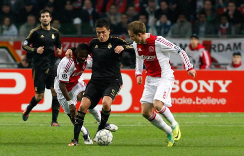 Nuri Sahin playing for Real Madrid against Ajax, in the UEFA Champions League
