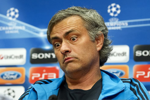 José Mourinho funny face in a Real Madrid press-conference