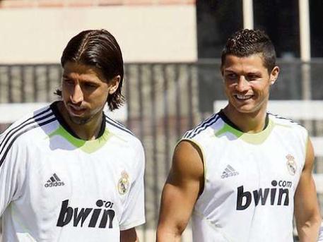 Sami Khedira and Cristiano Ronaldo together in practice