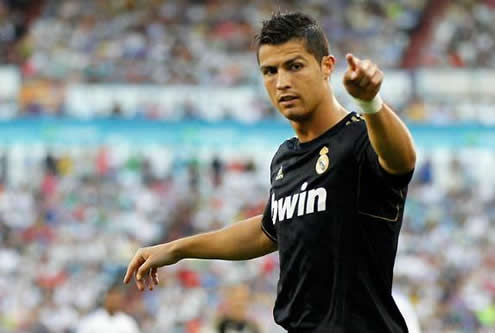 Cristiano Ronaldo pointing at something