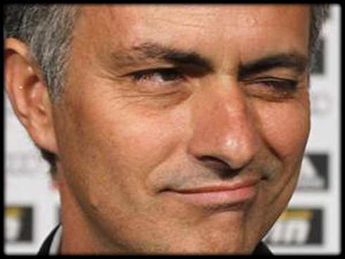 José Mourinho blinking one eye