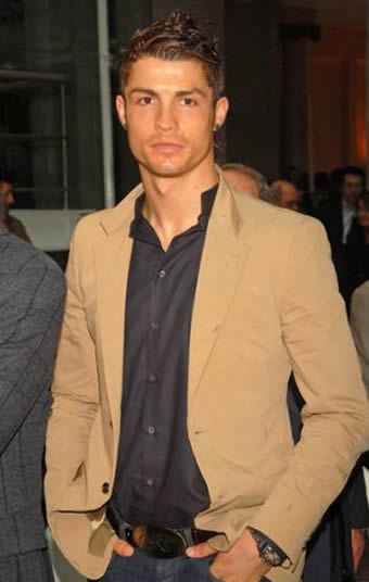 Cristiano Ronaldo fashion in a brown jacket