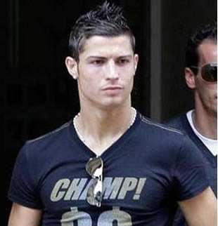 Cristiano Ronaldo fashion with a black t-shirt